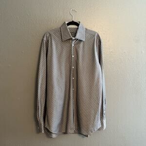 Gemelli Milano Striped Button Down Size L (16.5)